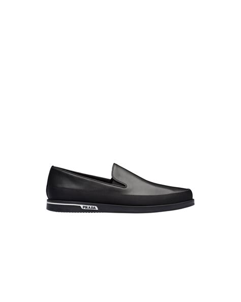 prada saint tropez slip on|Black Saint Tropez Leather Slip.